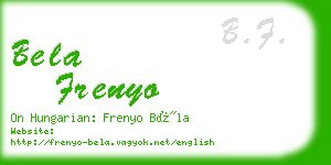 bela frenyo business card